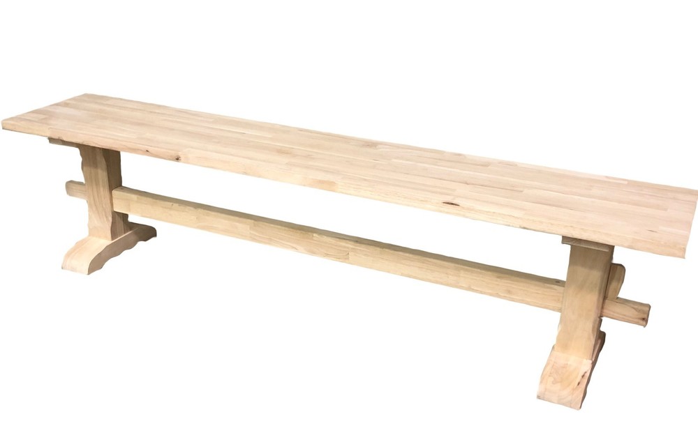 Unfinished Trestle Bench/Pedestal Bench