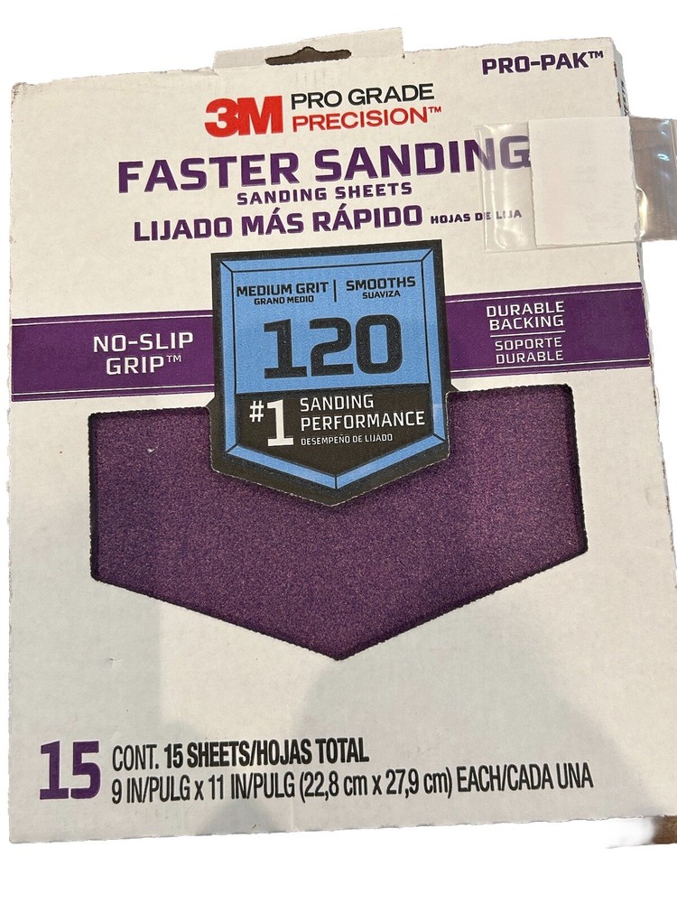 Pro Grade Precision 9 in. x 11 in. 120 Grit Medium Faster Sanding Sheets
