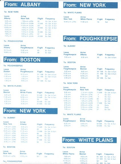 Command Airways timetable 1980/03/16