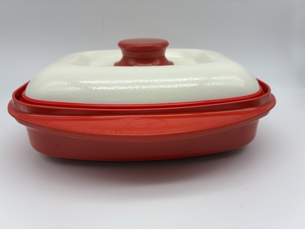 Range Mate Rectangular Nonstick Microwave Grill Pan Red With Recipe Booklet