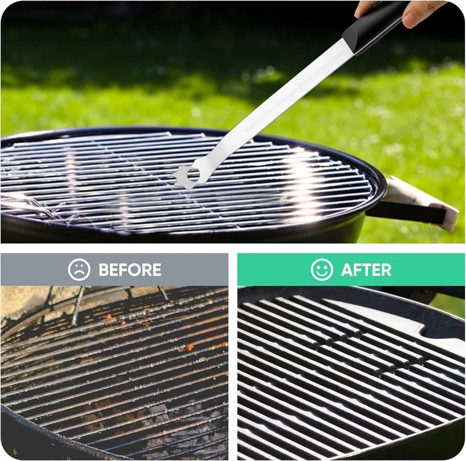 Grate Grill Scraper with Long Handle Universal 14 Long Stainless Steel Grill