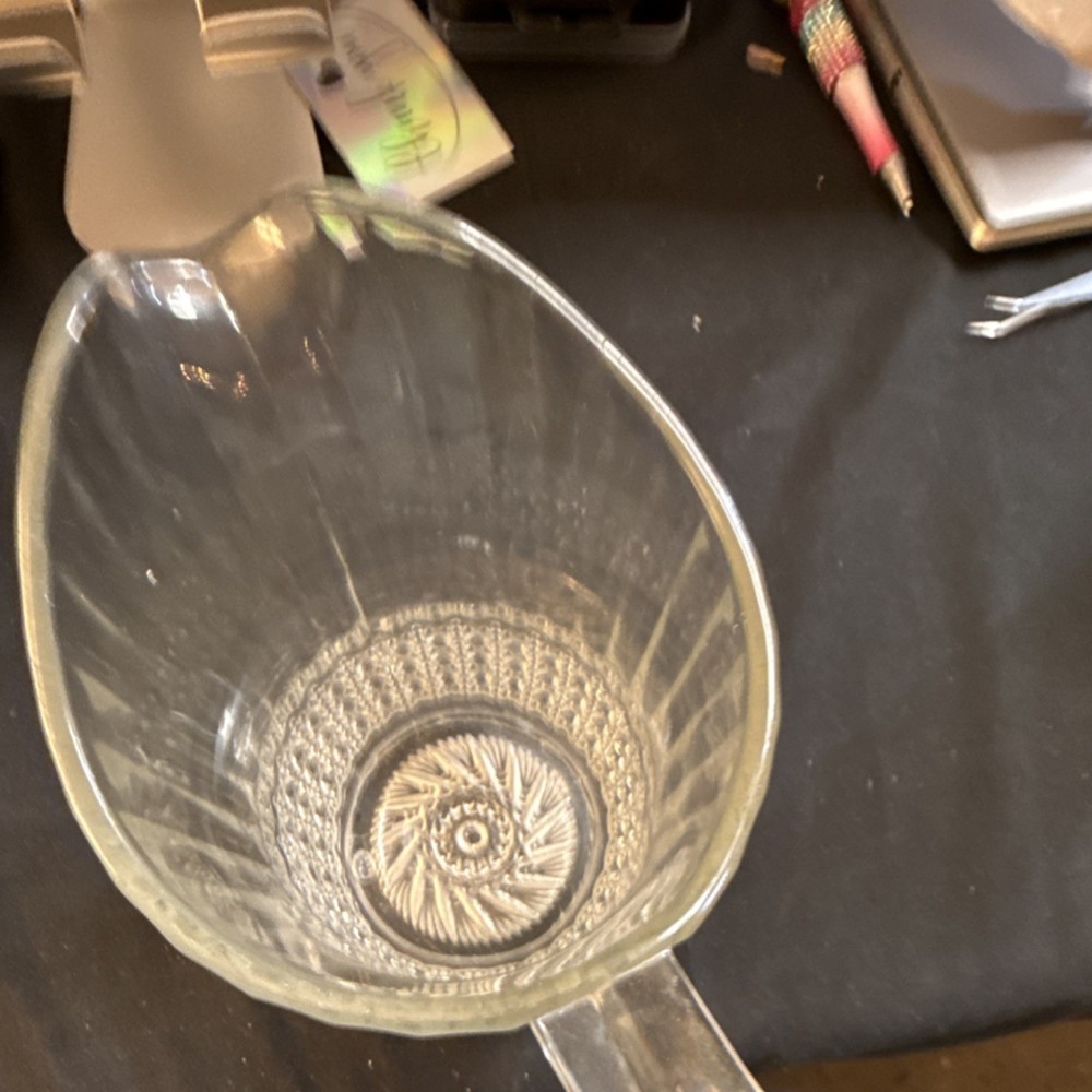 Clear Pressed Glass Pitcher Ornate Pattern Glossy Decorative Serveware