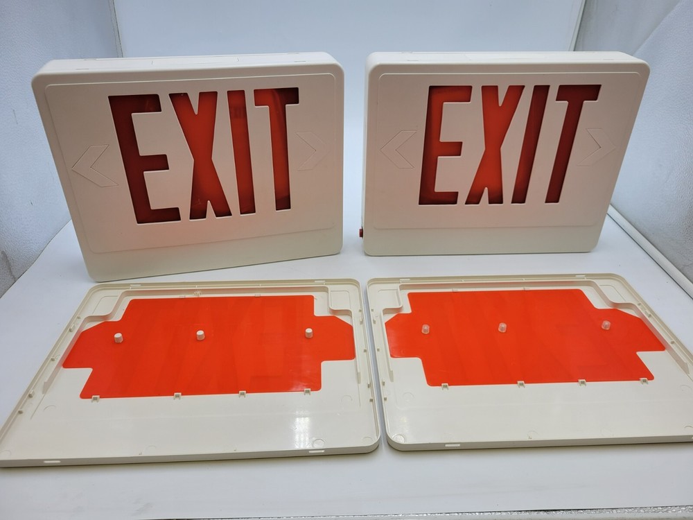 2Pc Exitronix VEX/U/BP/WB/WH-R Plastic LED Exit Light Lamp NOS White 2 Pieces