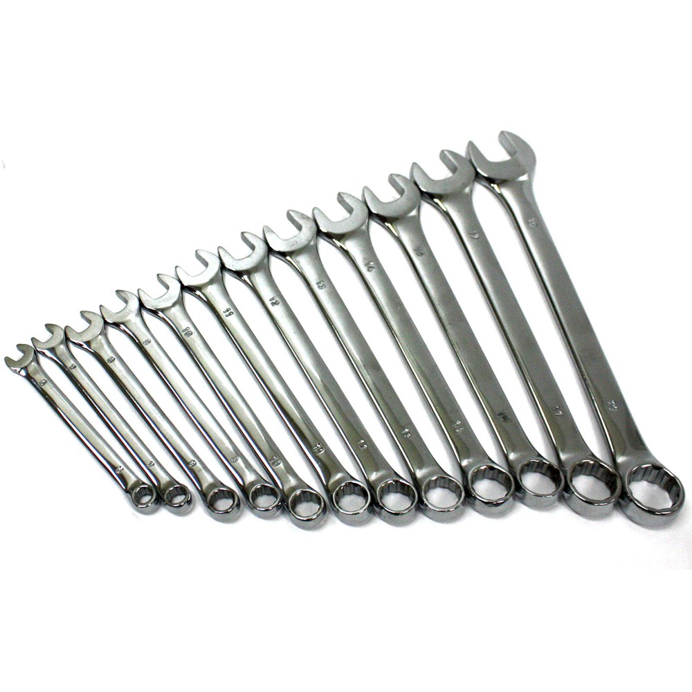12 Pieces Metric Combination Wrench Set 12 Points Polished Spanner Tool