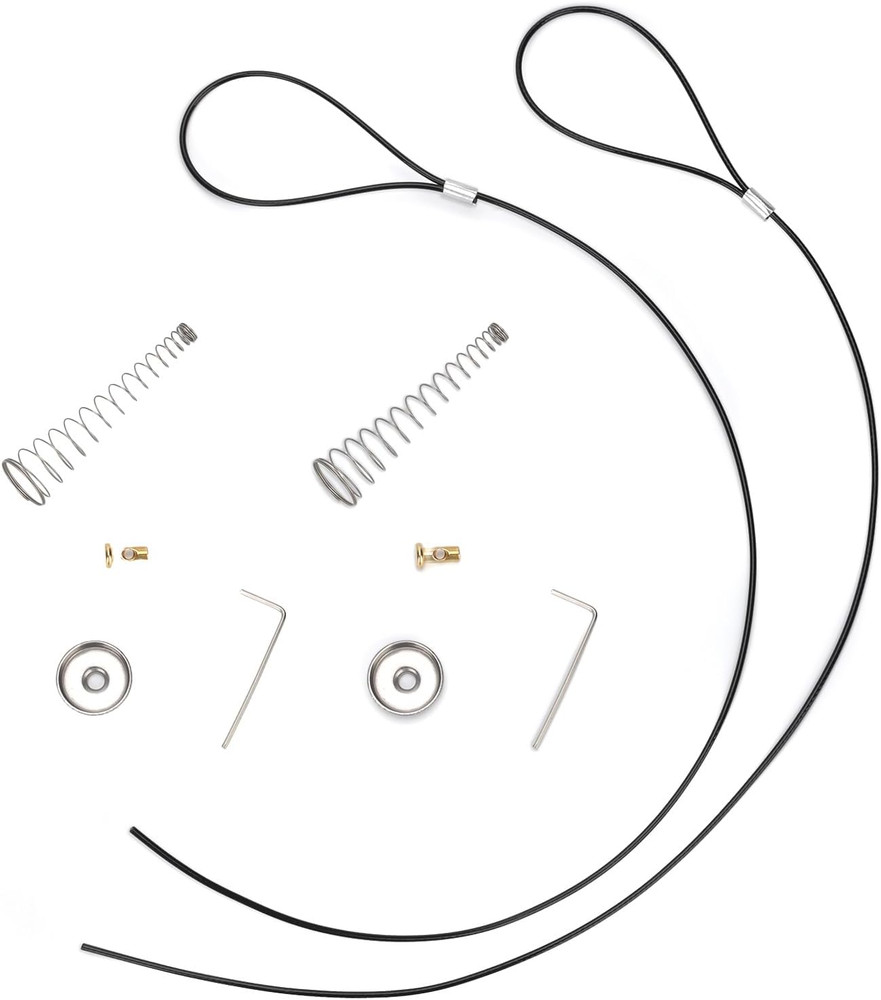 2 Sets Gate Latch Cable Pull String, Black Gate Latch Pull Cord with Gate Latch