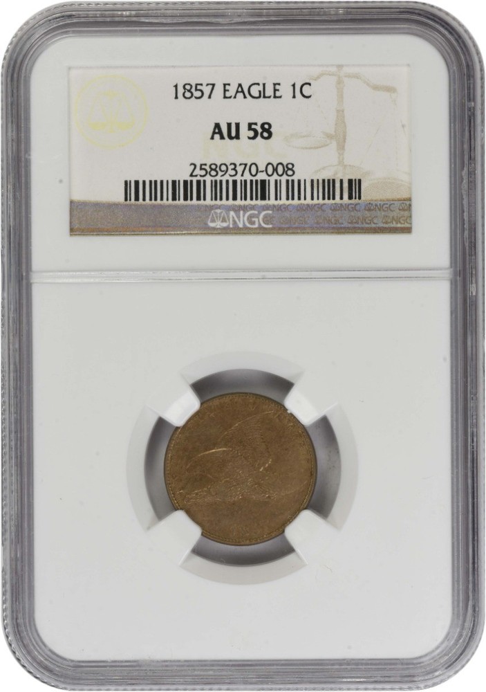 1857 Flying Eagle Cent AU58 NGC