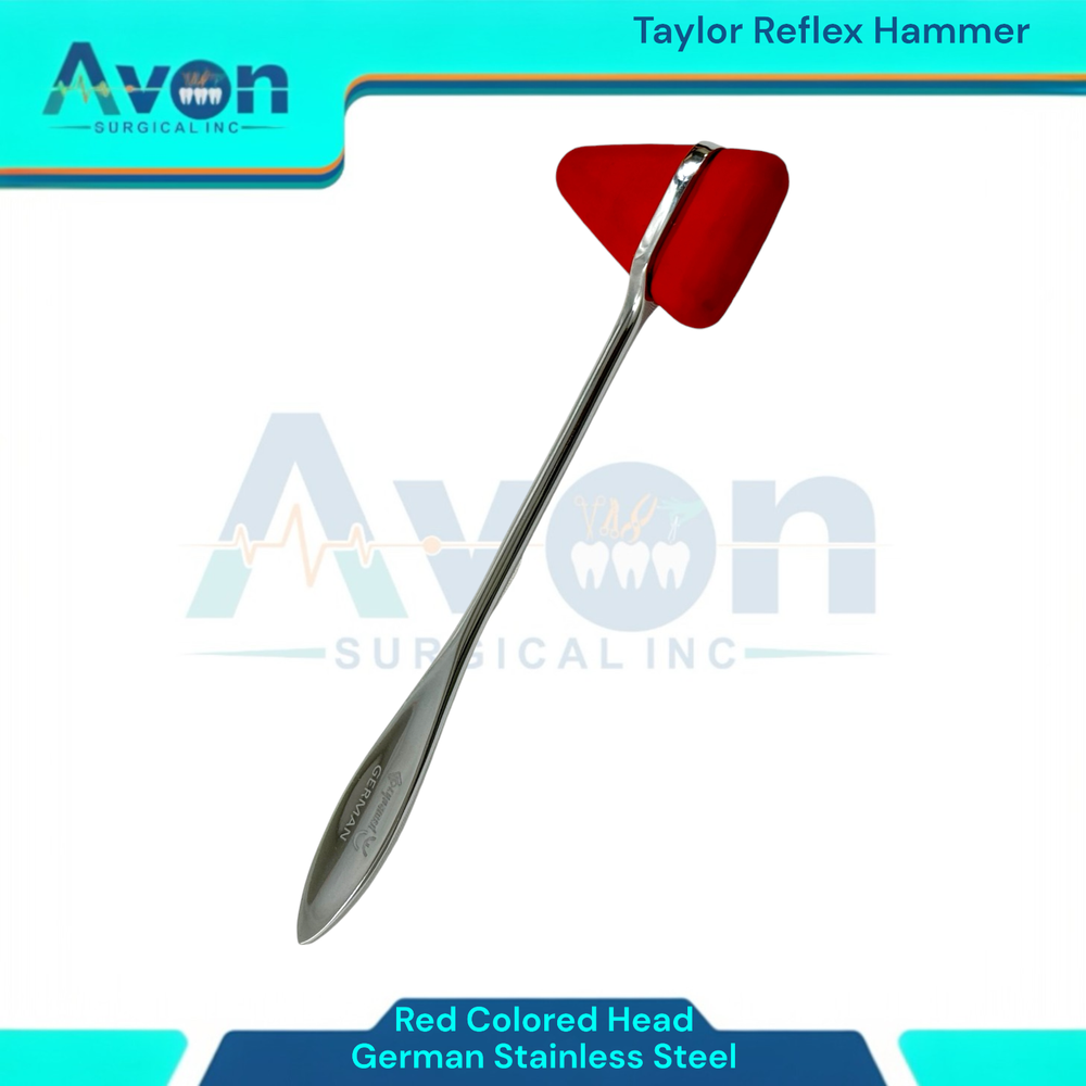 1pc Reflex Testing Taylor Percussion Hammer, Red, Stainless Steel Handle