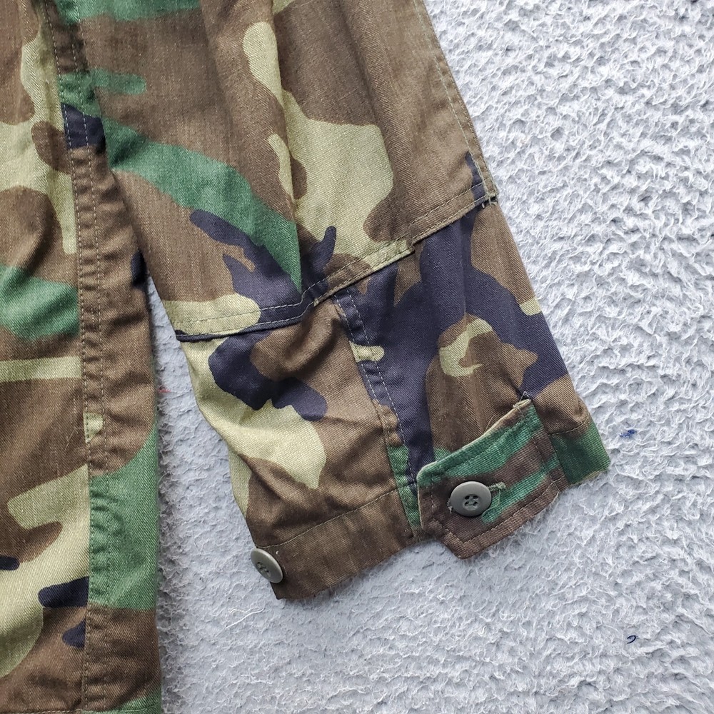 US Army Jacket Mens M Multi Camouflage Chest Pocket Long Sleeve Button Front EUC