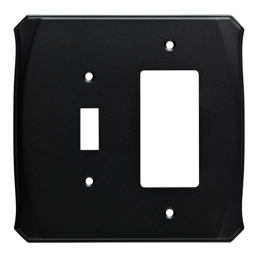 W34477-FB Serene Single Switch / GFCI Cover Plate Flat Black