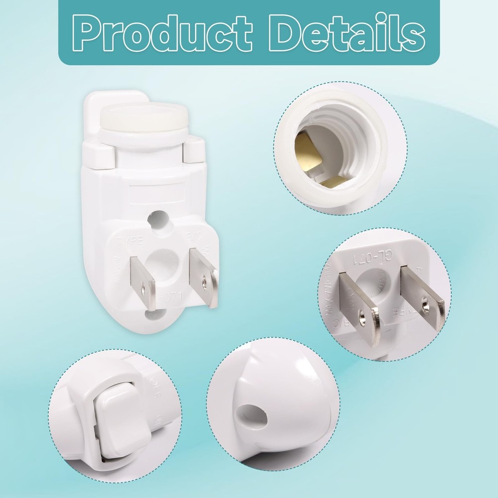 Plug in Night Light Module Base Socket with ON/Off Switch with Shade Mounting...