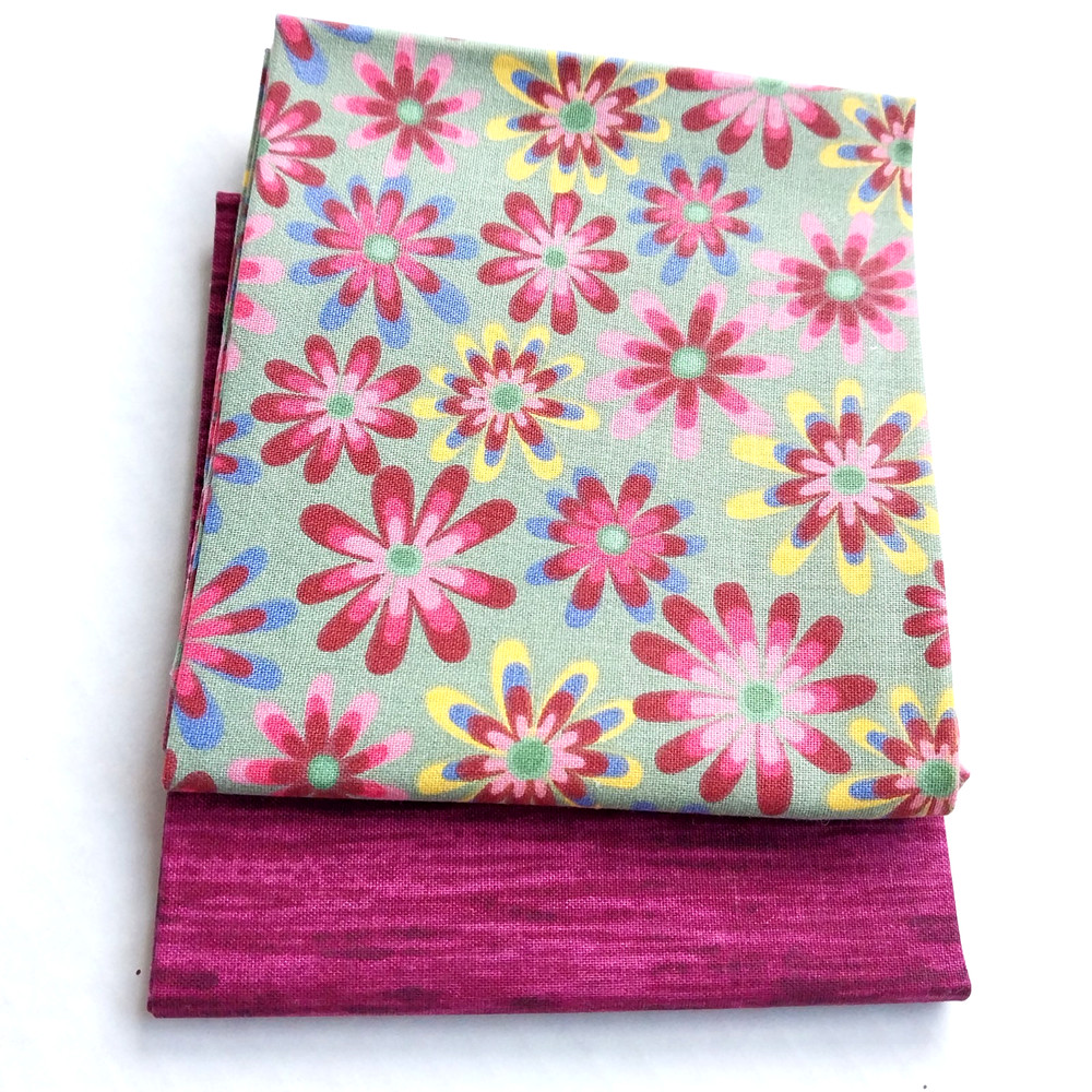 Fat Quarter Bundle 100% Quilters Cotton 2 Pcs