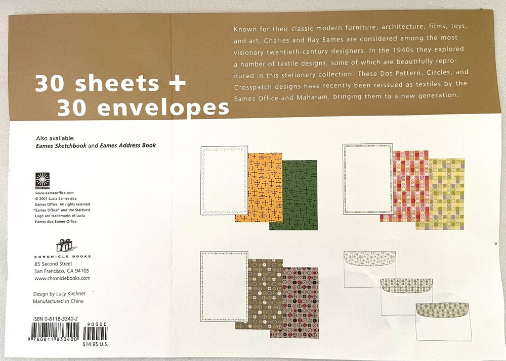 230159 Home EAMES TEXTILE PATTERNS STATIONERY COLLECTION Box Set NEW