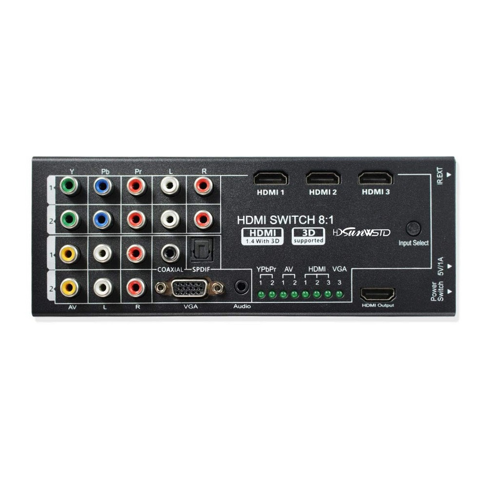 Multi-Functional HDMI Converter with 8 Inputs (VGA + AV + Ypbpr Component + H...