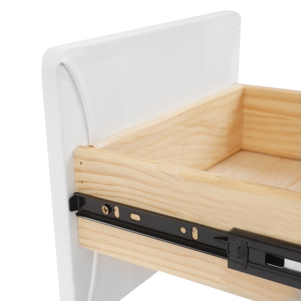 Modern Minimalist End Table, Bedside Table, Floorstanding End Table W/ 2 Drawers