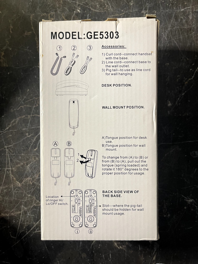 Golden Eagle Electronics GE5303-IVORY Single Line Corded Phone-SEALED