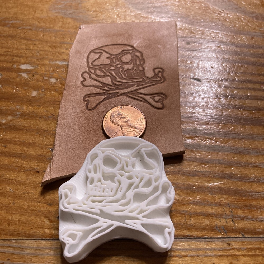Embossing stamp skull stamp multi use 3d printed embossing