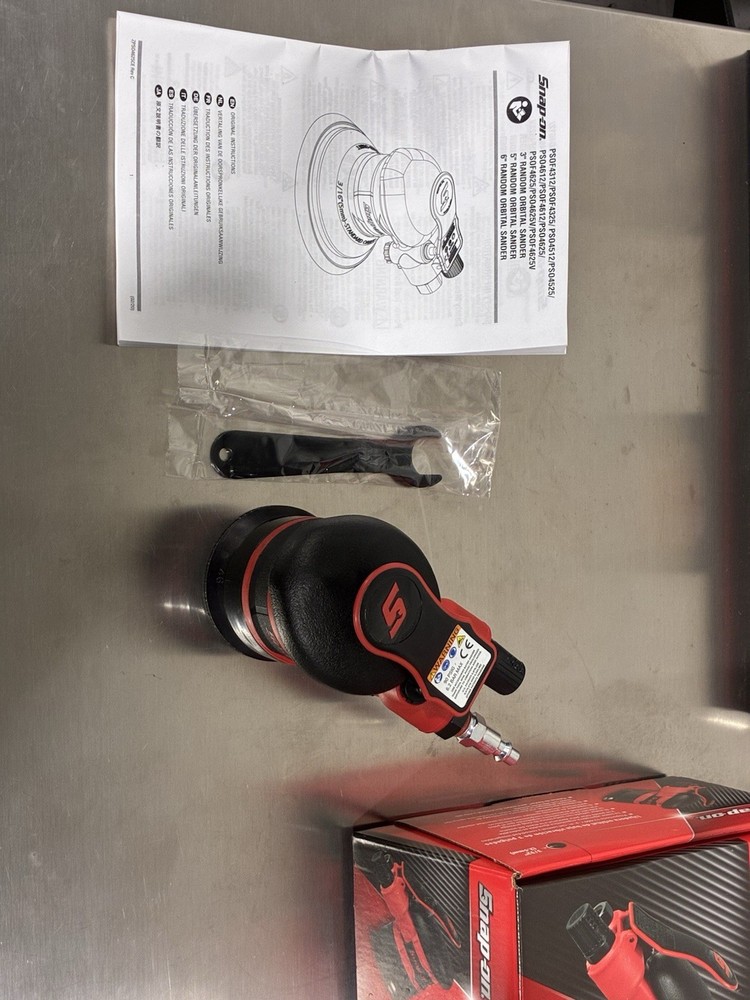 Snap-on PSOF4325 3" Low Vibration Dual Action Orbital Sander Hook-and-Loop Red