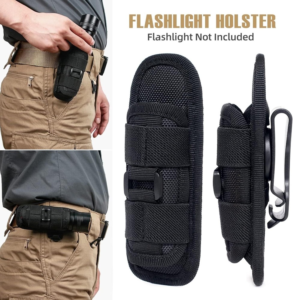 Tactical Flashlight Holster with Elastic Closure - Camping Essential