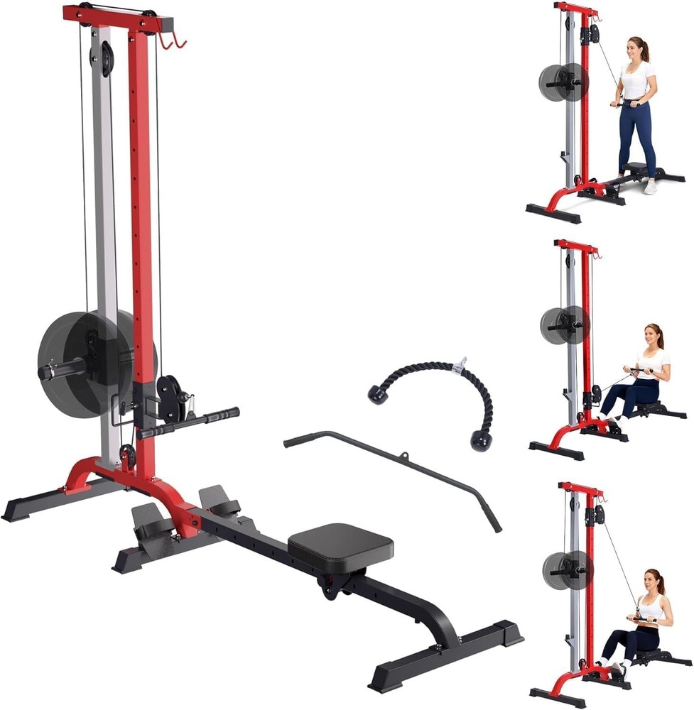 2in1 Rowing & Cable Machine Home Gym Adjustable Resistance LAT Pull Down Low Row
