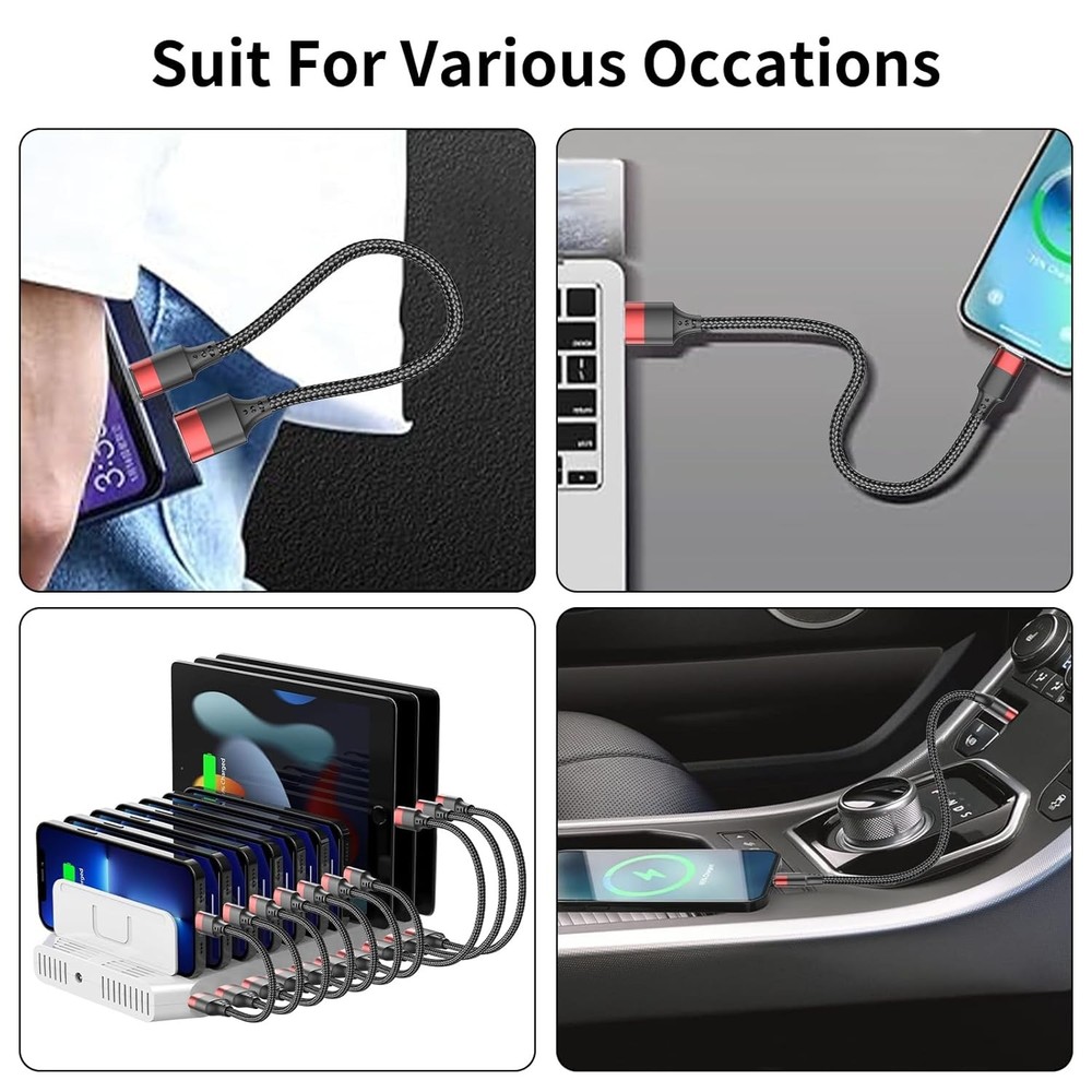 1.5ft USB C Cable, 3 Pack Short A to C Cable for iPhone 1.5 FT, Black