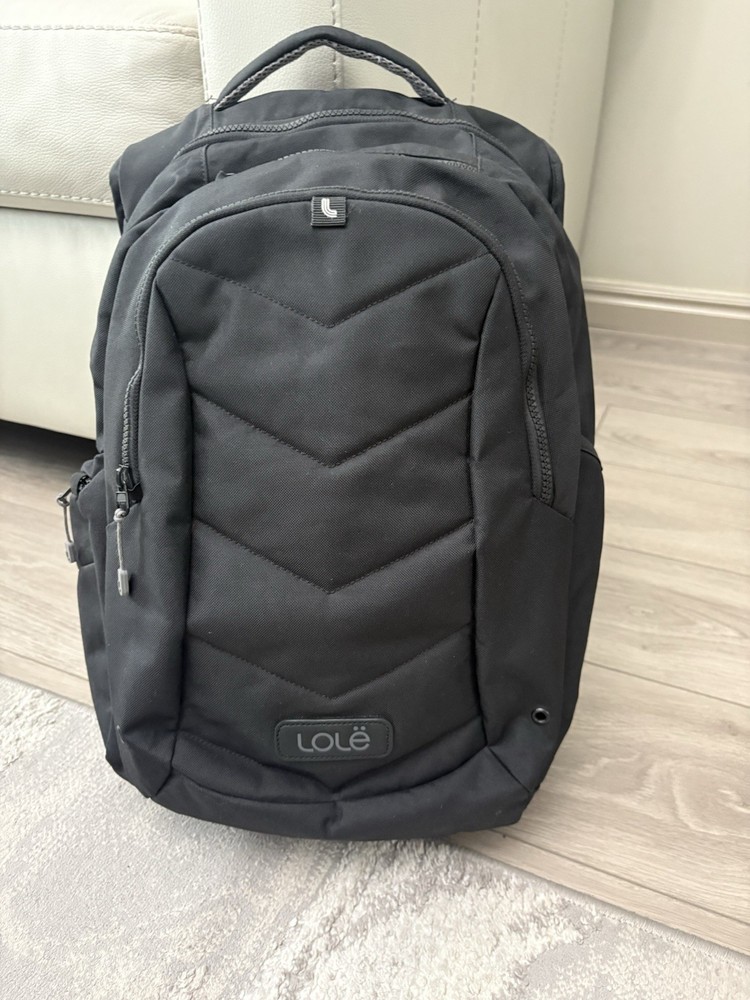 Lole Quilted Backpack Padded Back Shoulder Laptop Black
