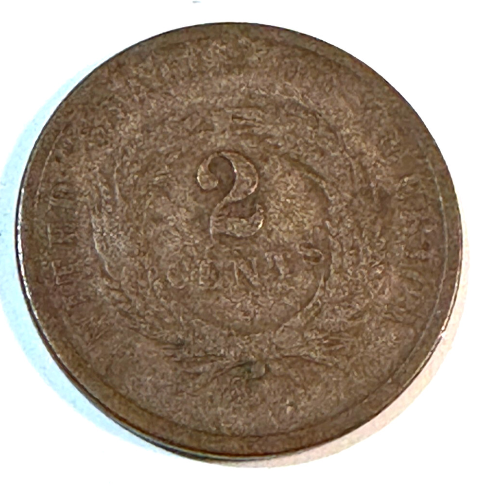 1864 Large Motto 2 Cent Piece Nice Original Good- CHRC