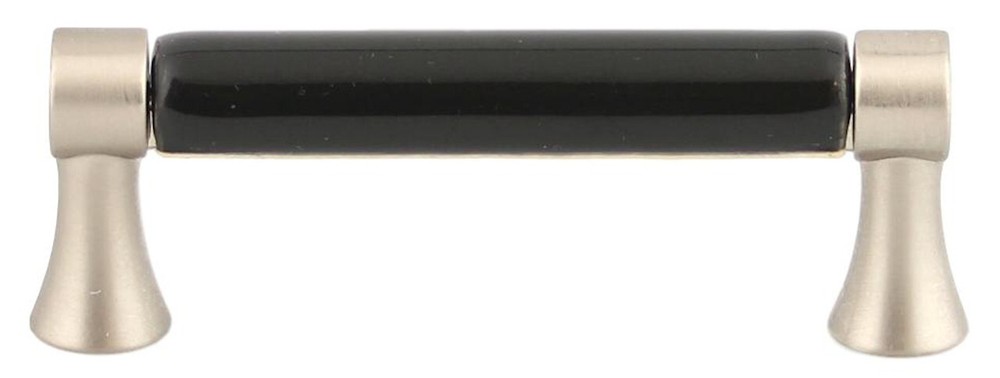 (10-Pack) 3" Black Ceramic Center Pull Brushed Pewter