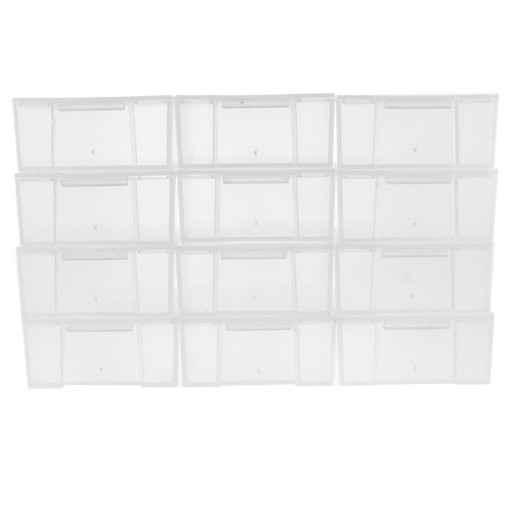12 Storage Square Clear Container For Crafts Beads Small Items Organizer 2 in sq
