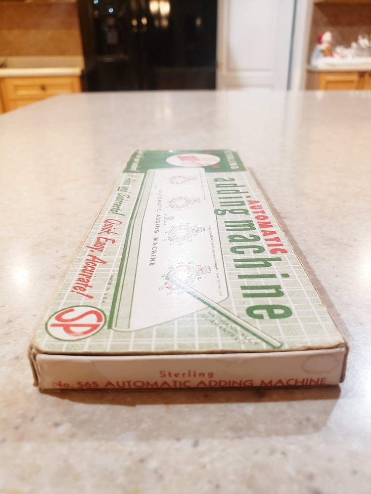 Vintage Adding Machine Sterling Automatic Adding Machine No. 565 With Pick & Box