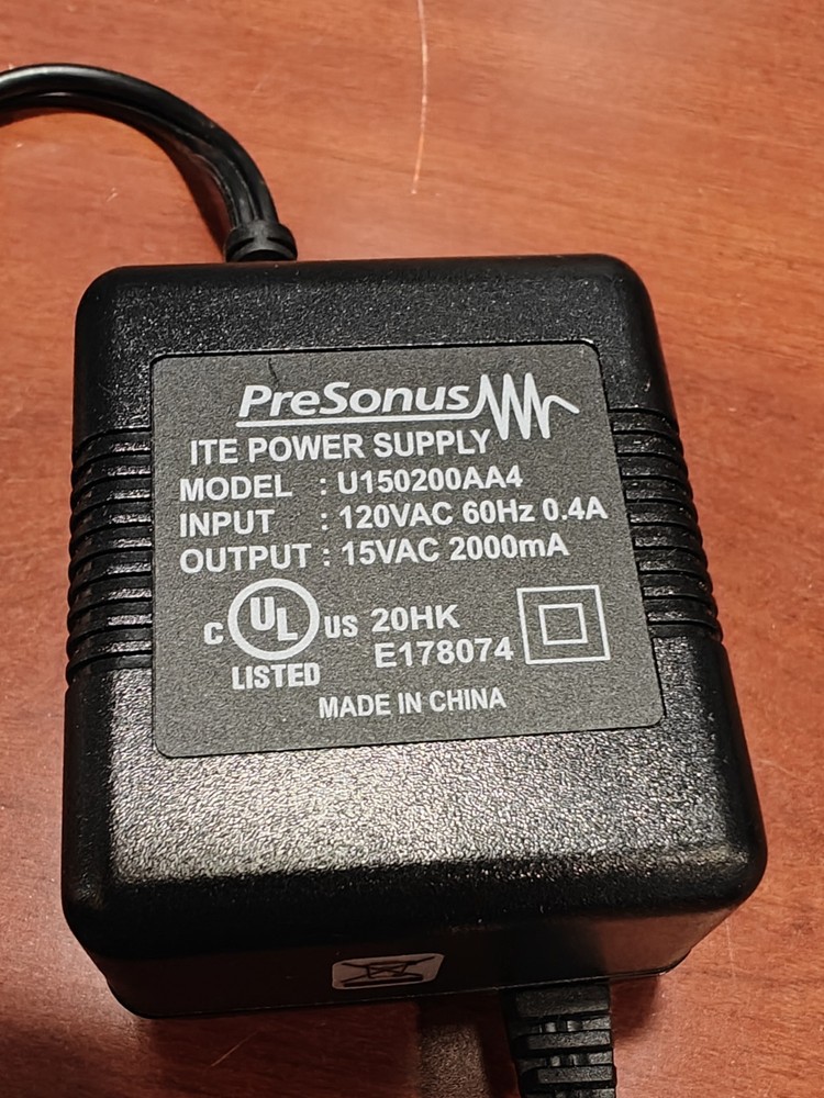 PreSonus U150200AA4 Power Adapter, For Various Interfaces