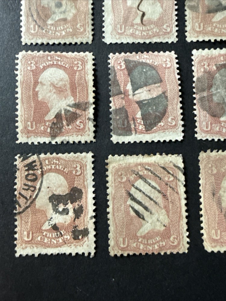 US Scott #65 X 9 Some Fancy Cancels