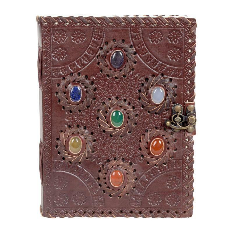 Seven Charkra Gemstone Leather Journal
