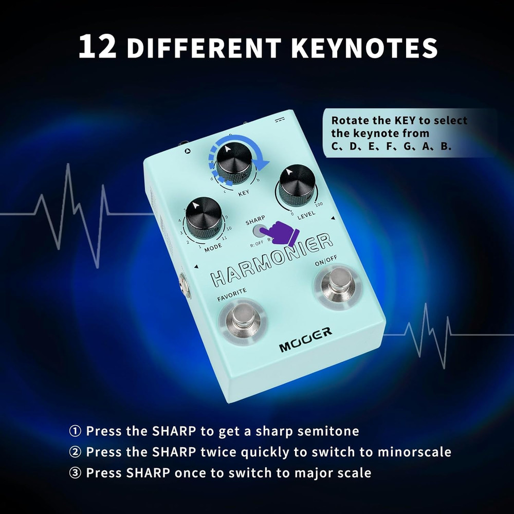 Harmonier Vocal Effects Processor Guitar Voice Pedal Vocal Stompbox Microphone A