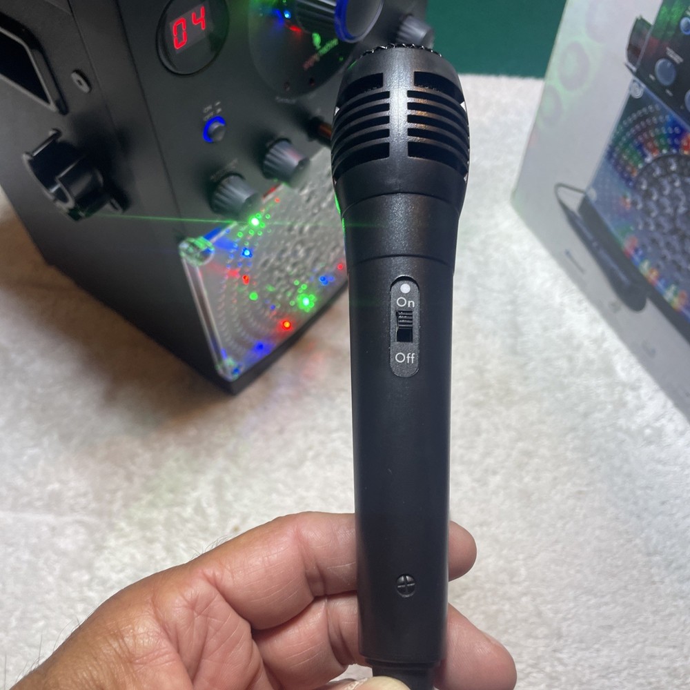 Singing Machine Bluetooth/CD Karaoke System w/LED Disco Lights SML385BTBK