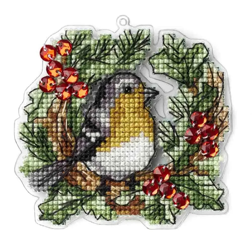 Plastic-based embroidery kit with threads Christmas stitching needlepoint crafts