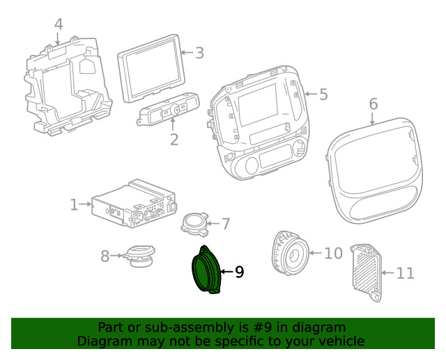 Genuine GM Front Side Door Speaker 84785170