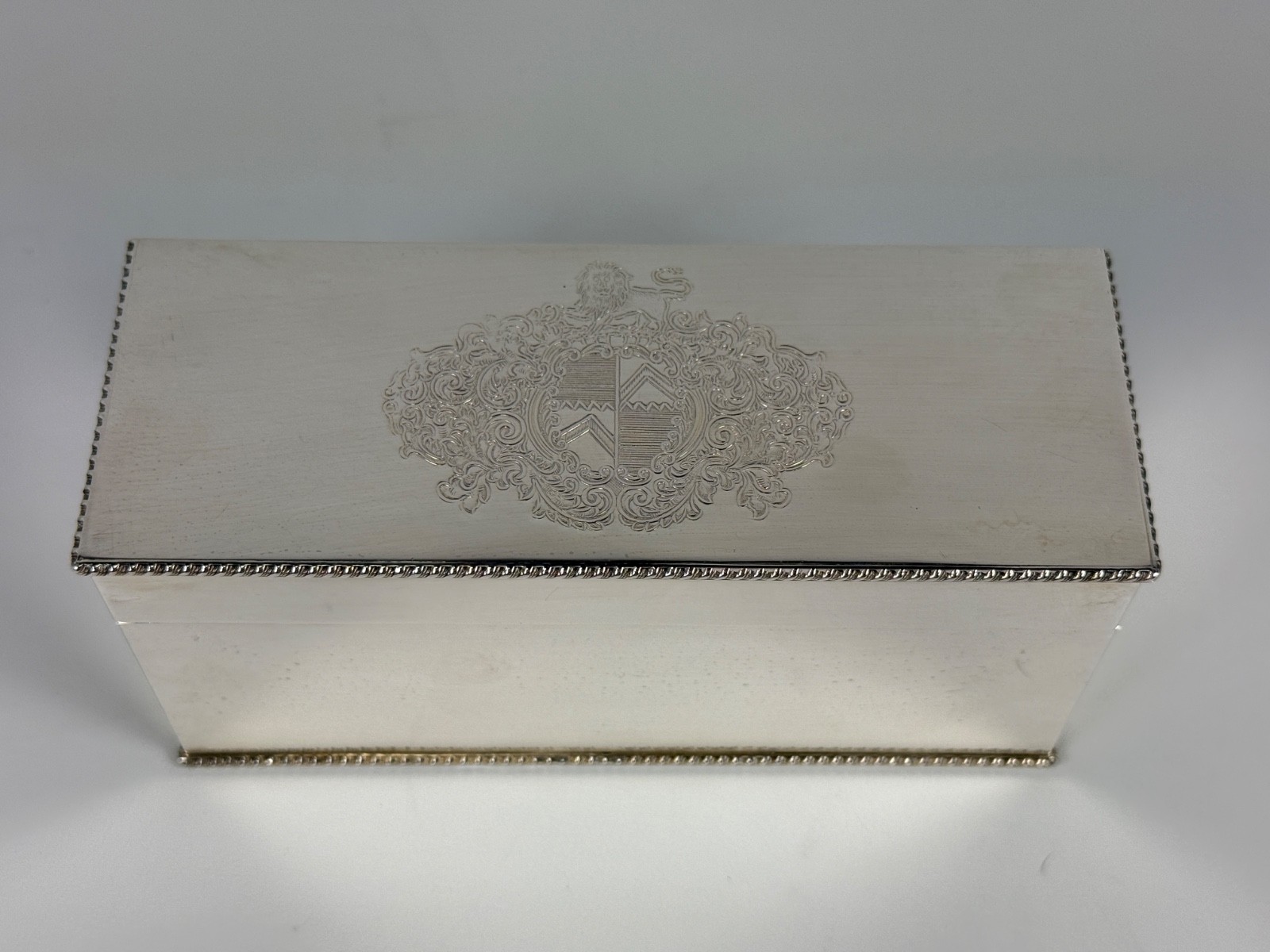 Barker Ellis Vintage Silver Plate Tea Caddy Box, England, 6 Divided Sections