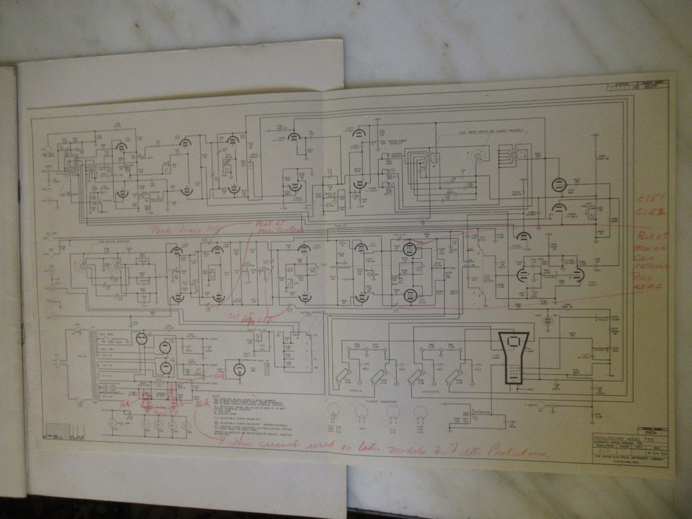 HICKOK MODEL 770 CATHODE RAY OSCILLOSCOPE MANUAL - ORIGINAL