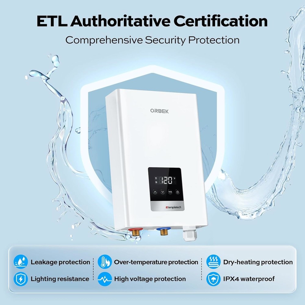 【90% NEW】14kW Electric Tankless Water Heater On Demand Quick & Instant Hot Water