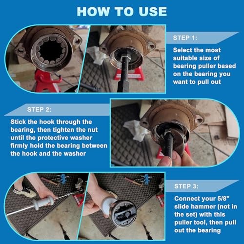 Rear Axle Bearing Puller Tool Set, 3PCS Axle Bearing Puller Extractor, Rear