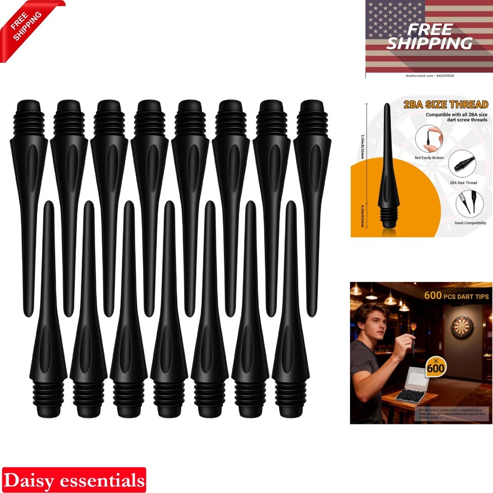 Plastic Dart Points 150 Pack for 2BA Threads Replacement Accessories Black