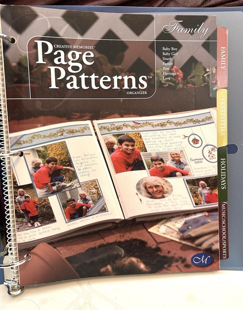 Creative Memories Page Patterns Organizer Scrapbooking 3 Ring Binder 2005