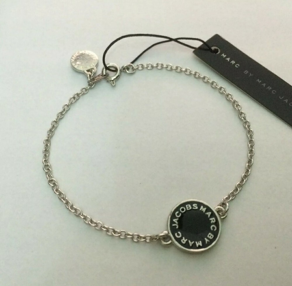 Marc By Marc Jacobs Black & Silver Letters Classic Bracelet