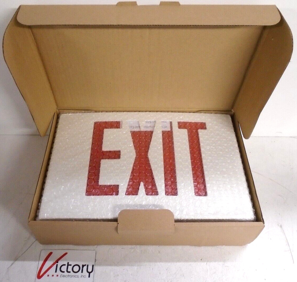 NEW Exitronix Emergency Lighting Exit Sign | 22614 | 400U-WB-WW-G2 | Red Letters