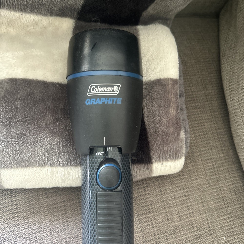 Vintage 12" Coleman Graphite Flashlight Tested & Working