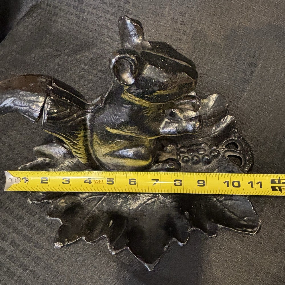 Vintage Cast Iron Squirrel Nutcracker Leaf Grape Base Heavy Mechanical Tool