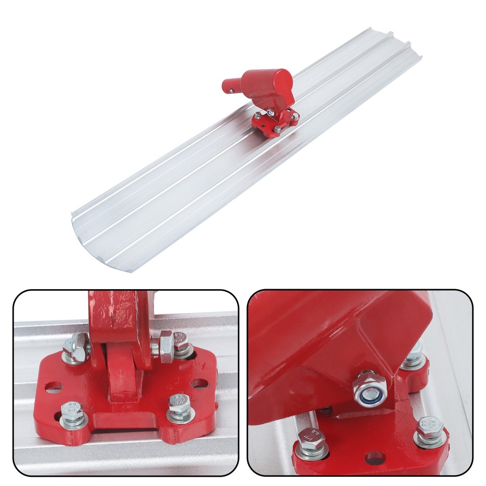 Red Concrete Bull Float Kit 48" × 8" Round End Concrete Float Tool With 4 Rods