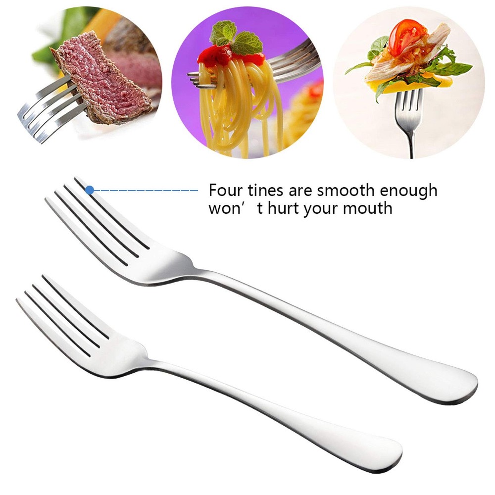 Silverware Set Service for 2, E-far 10-Piece Stainless Steel Flatware Set Cutler