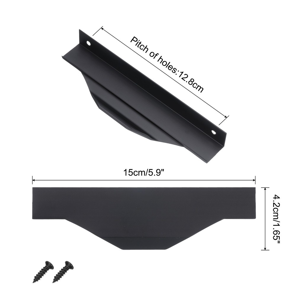 6 Pack Finger Edge Pull Cabinet Pulls Finger Pulls 128mm Hole Diameter Black