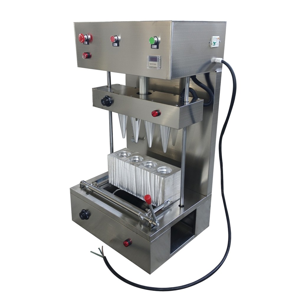 110V 4 Head Pizza Cone Forming Machine Spiral Shape Pizza Cone Forming Maker